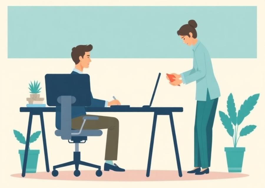 Workplace ergonomics posture correction illustration