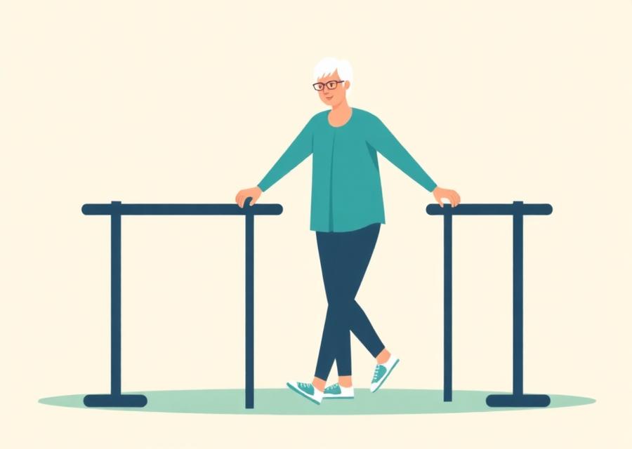 Neuro rehabilitation gait training illustration
