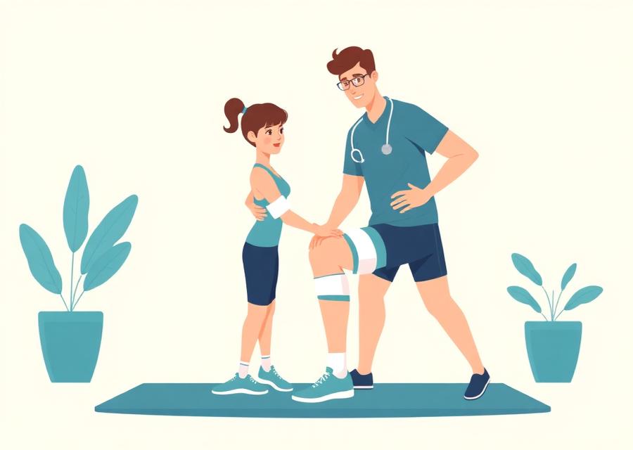 Sports injury rehabilitation illustration