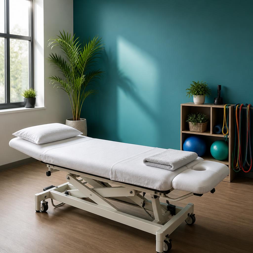 RV Physiotherapy clinic treatment room in Thazhambur, Chennai